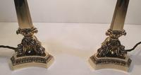 Pair of 19th Century Brass Empire Style Candlesticks Converted to Table Lamps (6 of 6) Pair of 19th Century Brass Empire Style Candlesticks Converted to Table Lamps (6 of 6)