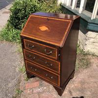 Small Antique Mahogany Bureau with Drawers Below 1920s