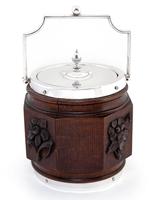 Antique Eight Sided Late Victorian Oak & Silver Plated Barrel (3 of 4) Antique Eight Sided Late Victorian Oak & Silver Plated Barrel (3 of 4)