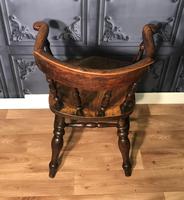 Victorian Elm Captains Smokers Bow Chair (12 of 13) Victorian Elm Captains Smokers Bow Chair (12 of 13)