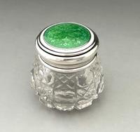 Wonderful Bi-colour Enamel & Silver Small Trinket Pot