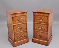 Pair of Mid 20th Century Burr Oak Bedside Chests (2 of 11) Pair of Mid 20th Century Burr Oak Bedside Chests (2 of 11)