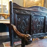 Stunning Heavily Carved Gothic Revival Oak Settle (2 of 14) Stunning Heavily Carved Gothic Revival Oak Settle (2 of 14)