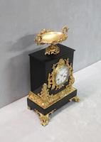 French Rococo Style Black Slate and Bronze Gilt Mantel Clock by Japy Freres (6 of 9) French Rococo Style Black Slate and Bronze Gilt Mantel Clock by Japy Freres (6 of 9)