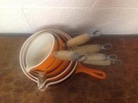 Set of 6 Le Creuset Volcanic Orange 1970s Pans Frying Pan Mil Pan (2 of 8) Set of 6 Le Creuset Volcanic Orange 1970s Pans Frying Pan Mil Pan (2 of 8)