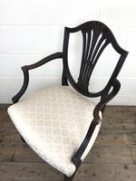 Antique 19th Century Open Arm Carver Armchair with Fabric Seat (M-1196) (9 of 11) Antique 19th Century Open Arm Carver Armchair with Fabric Seat (M-1196) (9 of 11)
