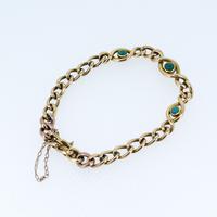 Antique Turquoise Curb Link 15ct Gold Bracelet Edwardian Victorian (4 of 8) Antique Turquoise Curb Link 15ct Gold Bracelet Edwardian Victorian (4 of 8)