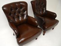 Pair of Antique Victorian Style Leather Armchairs (4 of 8) Pair of Antique Victorian Style Leather Armchairs (4 of 8)