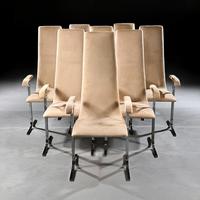 Set of Eight 20th Century High Back Lisse Dining Chairs Designed by Tim Bates for Pieff