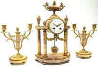 Antique 8 Day French Ormolu & Marble Mantel Clock Set with 2 Branch Candelabras (2 of 10) Antique 8 Day French Ormolu & Marble Mantel Clock Set with 2 Branch Candelabras (2 of 10)