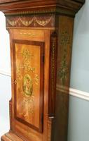 Satinwood Polychrome Painted Longcase Clock. (9 of 11) Satinwood Polychrome Painted Longcase Clock. (9 of 11)