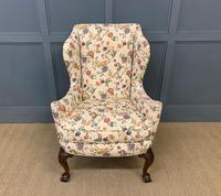 Upholstered Walnut Wing Armchair (2 of 9) Upholstered Walnut Wing Armchair (2 of 9)