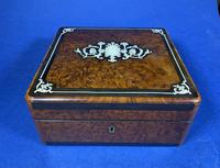 Victorian French Burr Cedar Jewellery Box with Inlay & Original Interior (3 of 13) Victorian French Burr Cedar Jewellery Box with Inlay & Original Interior (3 of 13)