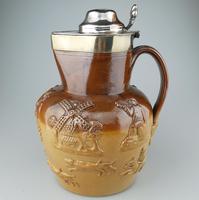Large & Handsome Stoneware Salt Glaze Sprigged Beer Jug 19th Century (3 of 9) Large & Handsome Stoneware Salt Glaze Sprigged Beer Jug 19th Century (3 of 9)