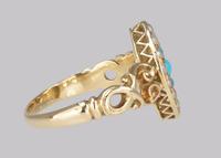Antique Turquoise & Pearl Ring 18ct Gold Victorian Navette Shaped Ring circa 1890 (16 of 16) Antique Turquoise & Pearl Ring 18ct Gold Victorian Navette Shaped Ring circa 1890 (16 of 16)