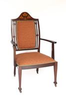 Edwardian Art Nouveau Movement  Mahogany Elbow Chair