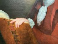 Magnificent Large Mid 18th Century Oil Portrait Painting of a Scholar Gent Reading (9 of 12) Magnificent Large Mid 18th Century Oil Portrait Painting of a Scholar Gent Reading (9 of 12)