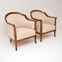 Pair of Antique Swedish Satin Birch Armchairs (11 of 12) Pair of Antique Swedish Satin Birch Armchairs (11 of 12)