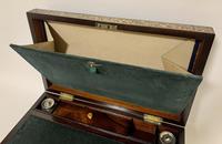 Superb Antique Rosewood Brass Inlaid Writing Slope Box with Double Hinge (3 of 12) Superb Antique Rosewood Brass Inlaid Writing Slope Box with Double Hinge (3 of 12)