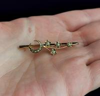 Antique Pearl Crescent & Star Brooch, 9ct Gold (8 of 8) Antique Pearl Crescent & Star Brooch, 9ct Gold (8 of 8)