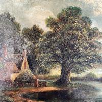 Antique English River Landscape Oil Painting After Constable Signed R Watts 1843 (5 of 10) Antique English River Landscape Oil Painting After Constable Signed R Watts 1843 (5 of 10)