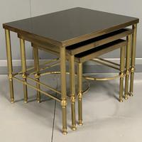 Nest of 3 Brass & Dark Glass Tables (3 of 6) Nest of 3 Brass & Dark Glass Tables (3 of 6)