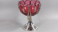 Edwardian cranberry glass silver plated sugar bowl/ bob bon dish swags (11 of 13) Edwardian cranberry glass silver plated sugar bowl/ bob bon dish swags (11 of 13)