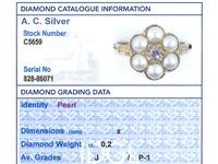 Natural Pearl & 0.20ct Diamond, 18ct Yellow Gold Cluster Ring - Antique c.1880 (6 of 9) Natural Pearl & 0.20ct Diamond, 18ct Yellow Gold Cluster Ring - Antique c.1880 (6 of 9)
