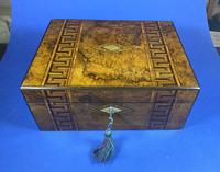 Victorian Burr Walnut Box With Tunbridge Ware Inlay. (12 of 12) Victorian Burr Walnut Box With Tunbridge Ware Inlay. (12 of 12)