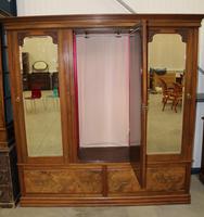 1920's Large Walnut Mirrored Compactum Wardrobe (4 of 5) 1920's Large Walnut Mirrored Compactum Wardrobe (4 of 5)