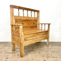 Vintage Pine Settle Bench with Storagev (2 of 10) Vintage Pine Settle Bench with Storagev (2 of 10)