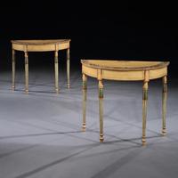Fine Pair of Georgian Painted Demi-Lune Pier Tables (2 of 10) Fine Pair of Georgian Painted Demi-Lune Pier Tables (2 of 10)