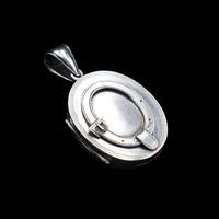 Antique Victorian Sterling Silver Oval Buckle Locket Pendant (10 of 10) Antique Victorian Sterling Silver Oval Buckle Locket Pendant (10 of 10)