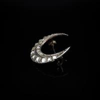 Antique Rose Cut Paste Gold and Silver Crescent Moon Brooch Pin c.1890 (5 of 11) Antique Rose Cut Paste Gold and Silver Crescent Moon Brooch Pin c.1890 (5 of 11)