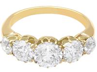 3.29ct Diamond & 18ct Yellow Gold Five Stone Ring c.1925 (4 of 9) 3.29ct Diamond & 18ct Yellow Gold Five Stone Ring c.1925 (4 of 9)
