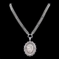 Antique Victorian Forget Me Not Locket Collar Necklace Sterling Silver Dated 1882 (7 of 9) Antique Victorian Forget Me Not Locket Collar Necklace Sterling Silver Dated 1882 (7 of 9)