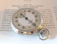 Vintage Pocket Watch 1955 Services Army Two Tone Dial Chrome Case FWO (4 of 10) Vintage Pocket Watch 1955 Services Army Two Tone Dial Chrome Case FWO (4 of 10)
