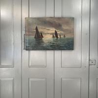 Antique marine seascape oil painting Fishing Boats with a good catch signed W Graves 1918 (11 of 11) Antique marine seascape oil painting Fishing Boats with a good catch signed W Graves 1918 (11 of 11)