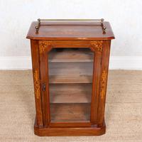 Music Cabinet Glazed Inlaid Walnut Bookcase 19th Century (5 of 10) Music Cabinet Glazed Inlaid Walnut Bookcase 19th Century (5 of 10)