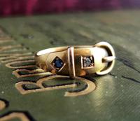 Victorian 18ct Gold Buckle Ring, Sapphire & Diamond (2 of 14) Victorian 18ct Gold Buckle Ring, Sapphire & Diamond (2 of 14)