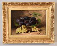 Oil Painting Pair by J Tourvin "White Grapes and Plums" (2 of 10) Oil Painting Pair by J Tourvin "White Grapes and Plums" (2 of 10)