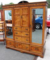 1900's Large Well Fitted Burr Oak Compactum Wardrobe (2 of 6) 1900's Large Well Fitted Burr Oak Compactum Wardrobe (2 of 6)