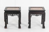 Pair of Ebonised Chinese Side Tables with Marble Tops (6 of 10) Pair of Ebonised Chinese Side Tables with Marble Tops (6 of 10)