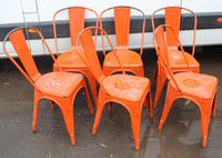 1960's Retro Set 6 Orange Metal Chairs (2 of 3) 1960's Retro Set 6 Orange Metal Chairs (2 of 3)