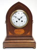 Fantastic French Inlaid Lancet Mantel Clock Multi Wood inlay 8 Day Striking Mantle Clock (4 of 10) Fantastic French Inlaid Lancet Mantel Clock Multi Wood inlay 8 Day Striking Mantle Clock (4 of 10)