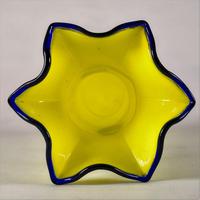 Bohemian Czech Tango Yellow & Cobalt Blue Coil Blown Glass Vase (5 of 6) Bohemian Czech Tango Yellow & Cobalt Blue Coil Blown Glass Vase (5 of 6)
