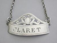 George III Irish Silver Wine Label ' Claret' by Benjamin Tait, Dublin c.1790 (6 of 9) George III Irish Silver Wine Label ' Claret' by Benjamin Tait, Dublin c.1790 (6 of 9)