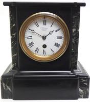 Antique French Slate & Marble 8 Day Mantel Clock J W Benson (8 of 8) Antique French Slate & Marble 8 Day Mantel Clock J W Benson (8 of 8)