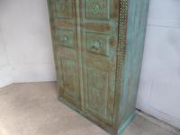 Handmade Indian Mango & Teak Large Painted Green 2 Door Storage Cupboard (3 of 12) Handmade Indian Mango & Teak Large Painted Green 2 Door Storage Cupboard (3 of 12)