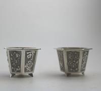 Wang Hing - Pair of Chinese Trade Solid Silver Novelty Salts & Liners c.1900 (7 of 11) Wang Hing - Pair of Chinese Trade Solid Silver Novelty Salts & Liners c.1900 (7 of 11)